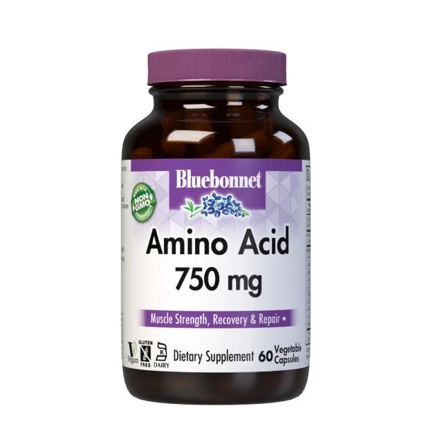 Аминокислота Bluebonnet Amino Acid 750 mg, 60 каспул,  ml, Bluebonnet Nutrition. Amino Acids. 