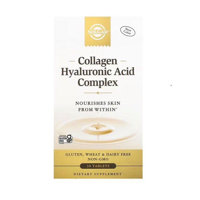 Для суставов и связок Solgar Collagen Hyaluronic Acid Complex, 30 таблеток,  мл, Solgar. Хондропротекторы. Поддержание здоровья Укрепление суставов и связок 