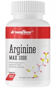 Arginine MAX 1000, 90 шт, IronFlex. Аргинин. Восстановление Укрепление иммунитета Пампинг мышц Антиоксидантные свойства Снижение холестерина Донатор оксида азота 