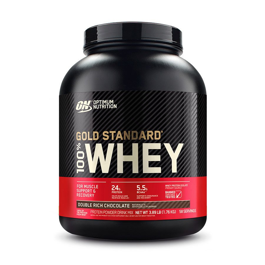 Сывороточный протеин изолят Optimum Nutrition 100% Whey Gold Standard 1760 грамм Двойной шоколад,  мл, Optimum Nutrition. Сывороточный изолят. Сухая мышечная масса Снижение веса Восстановление Антикатаболические свойства 