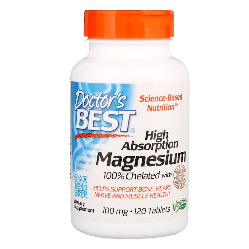 Магній Doctor's Best High Absorption Magnesium 120 Tabs,  ml, Doctor's BEST. Vitamins and minerals. General Health Immunity enhancement 