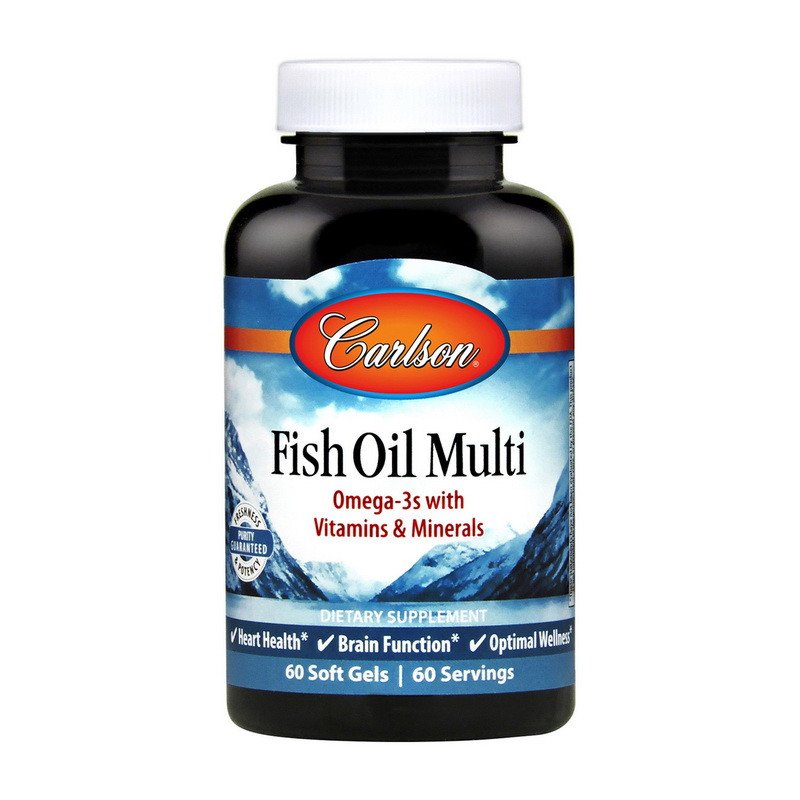 Омега 3 Carlson Labs Fish Oil Multi (60 капс)  рыбий жир карлсон лаб,  ml, Carlson Labs. Omega 3 (Aceite de pescado). General Health Ligament and Joint strengthening Skin health CVD Prevention Anti-inflammatory properties 