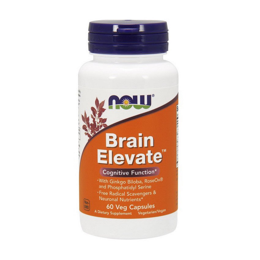 Пищевая добавка NOW Foods Brain Elevate 60 VCaps,  мл, Now. Спец препараты. 