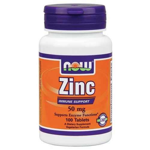 Zinc 50 mg, 100 шт, Now. Цинк Zn, Цинк. Поддержание здоровья 