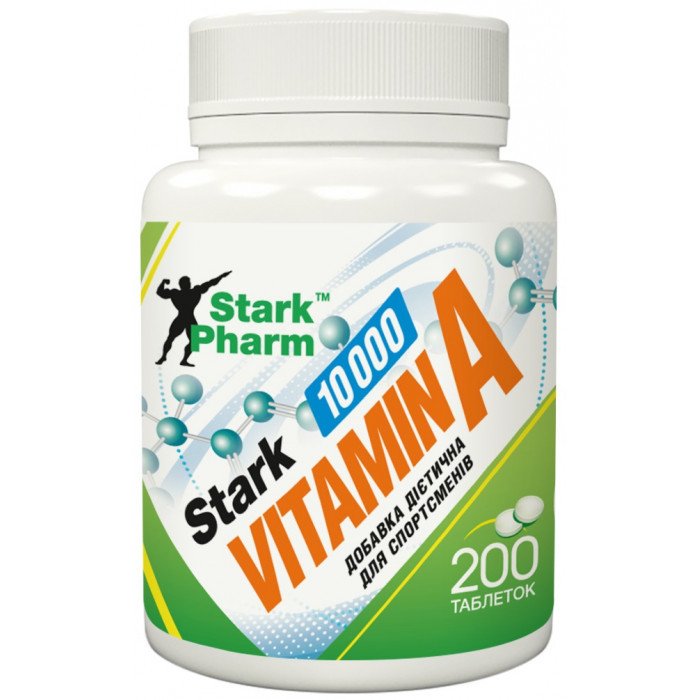 Stark Vitamin A 10000 - 200 tabs,  ml, Stark Pharm. Vitamin A. General Health Immunity enhancement Skin health Strengthening hair and nails Antioxidant properties 
