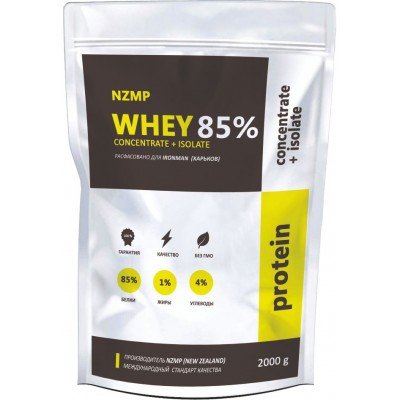 Протеин NZMP Whey Concentrate + Isolate 85%, 2 кг Клубника,  ml, NZMP. Protein. Mass Gain recovery Anti-catabolic properties 