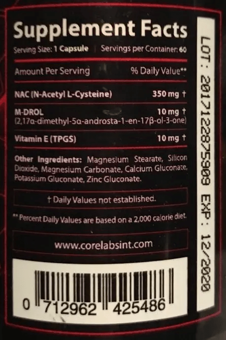 CORE LABS  MDROL (SUPERDROL) 60 шт. / 60 servings,  ml, Core Labs. Suplementos especiales