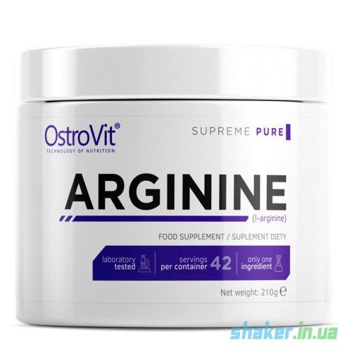 Л-Аргинин OstroVit 100% Arginine (210 г) островит lemon,  мл, OstroVit. Аргинин. Восстановление Укрепление иммунитета Пампинг мышц Антиоксидантные свойства Снижение холестерина Донатор оксида азота 