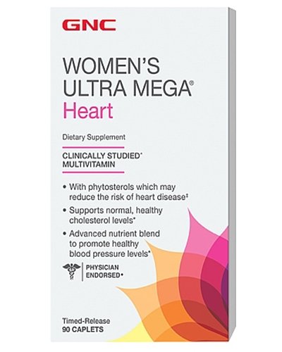 Women's Ultra Mega Heart, 90 шт, GNC. Витаминно-минеральный комплекс. Поддержание здоровья Укрепление иммунитета 