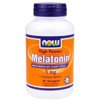 Melatonin 5, 60 pcs, Now. Melatoninum. Improving sleep recovery Immunity enhancement General Health 