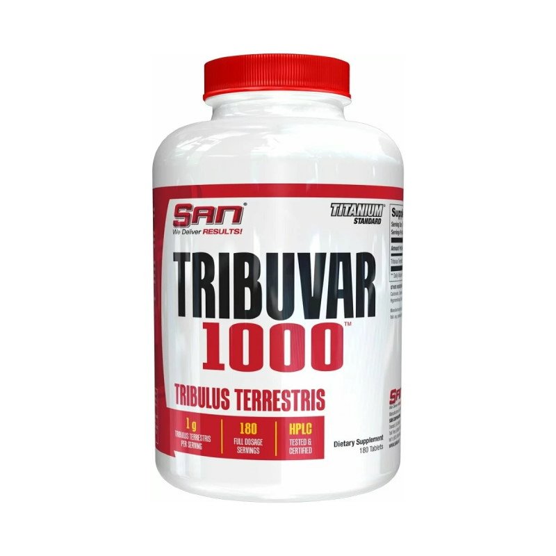 Стимулятор тестостерона SAN Tribuvar 1000, 180 таблеток,  ml, San. Tribulus. General Health Libido enhancing Testosterone enhancement Anabolic properties 