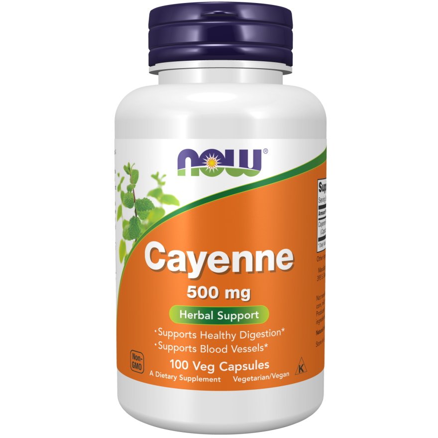 Натуральная добавка NOW Cayenne 500 mg, 100 вегакапсул,  мл, Now. Hатуральные продукты. Поддержание здоровья 