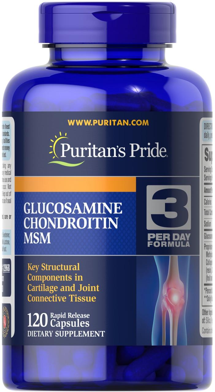 Puritan's Pride Puritan's Pride Double Strength Glucosamine Chondroitin MSM 120 caps, , 