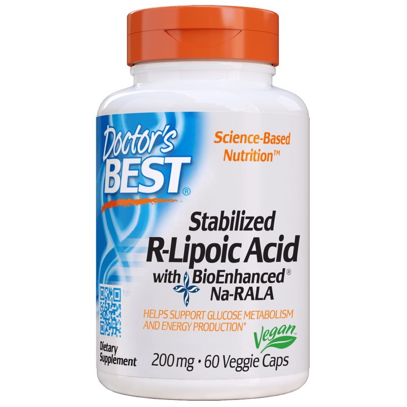 Doctor's BEST Витамины и минералы Doctor's Best Stabilized R-Lipoic Acid 200 mg, 60 вегакапсул, , 