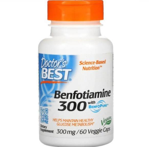 Doctor's Best Benfotiamine with BenfoPure 300 mg 60 Caps,  мл, Doctor's BEST. Спец препараты. 