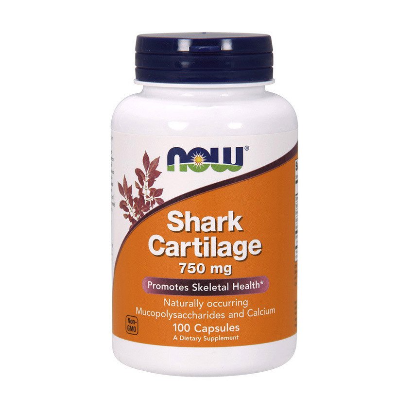 Акулий хрящ Now Foods Shark Cartilage 750 mg (100 капс) нау фудс,  мл, Now. Акулий хрящ. 