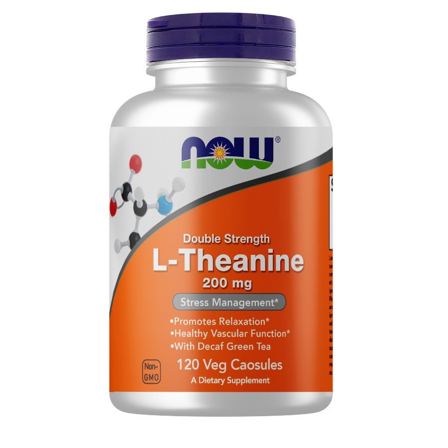Аминокислота NOW L-Theanine 200 mg, 120 вегакапсул,  мл, Now. Аминокислоты. 