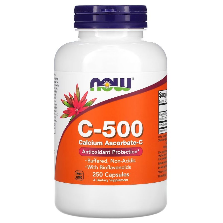 Витамины и минералы NOW Vitamin C-500 Calcium Ascorbate, 250 капсул,  ml, Now. Vitamins and minerals. General Health Immunity enhancement 