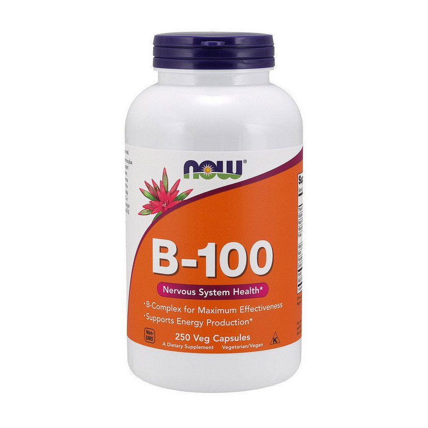 Комплекс витаминов группы Б Now Foods B-100 (250 капс) нау фудс,  мл, Now. Витамин B. Поддержание здоровья 