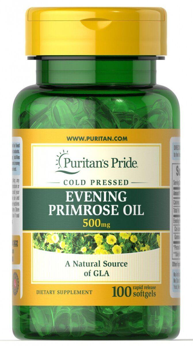 Puritan's Pride Puritan's Pride Evening Primrose Oil 500 mg with GLA 100 softgels, , 100 шт.