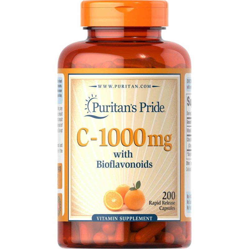 Витамины и минералы Puritan's Pride Vitamin C-1000 mg with Bioflavonoids, 200 капсул,  мл, Puritan's Pride. Витамины и минералы. Поддержание здоровья Укрепление иммунитета 