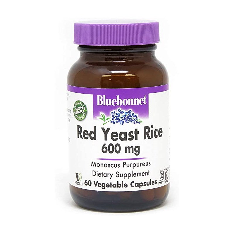 Витамины и минералы Bluebonnet Red Yeast Rice 600 mg, 60 вегакапсул,  мл, Bluebonnet Nutrition. Витамины и минералы. Поддержание здоровья Укрепление иммунитета 