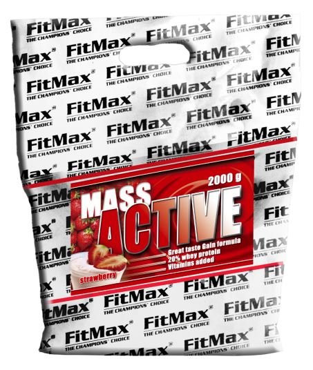 Гейнер FitMax Mass Active, 2 кг Клубника,  ml, FitMax. Gainer. Mass Gain Energy & Endurance recovery 