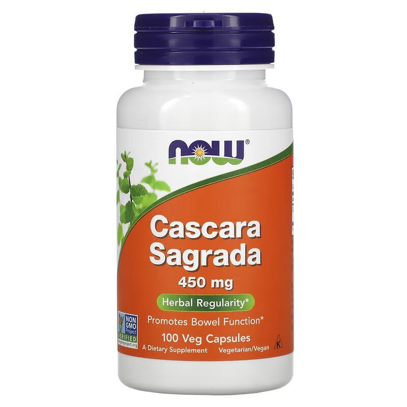 Натуральная добавка NOW Cascara Sagrada 450 mg, 100 вегакапсул,  мл, Now. Hатуральные продукты. Поддержание здоровья 