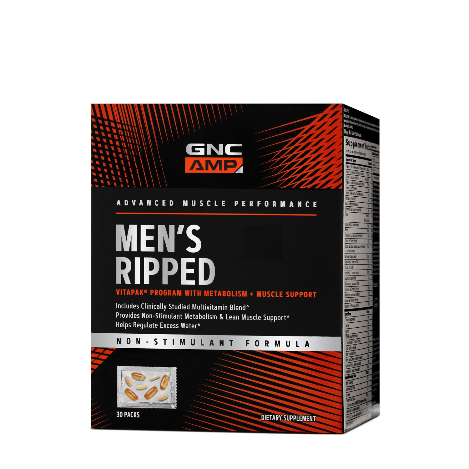 GNC Витамины и минералы GNC AMP Men's Ripped Non Stim Vitapak, 30 пакетиков, , 