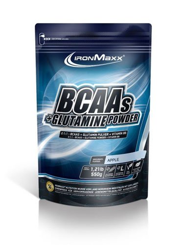 IronMaxx BCAAs + Glutamine 550 г Малина,  мл, IronMaxx. BCAA. Снижение веса Восстановление Антикатаболические свойства Сухая мышечная масса 