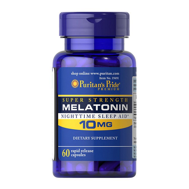 Мелатонин Puritan's Pride Melatonin 10 mg (60 капс) пуританс прайд,  мл, Puritan's Pride. Мелатонин. Улучшение сна Восстановление Укрепление иммунитета Поддержание здоровья 