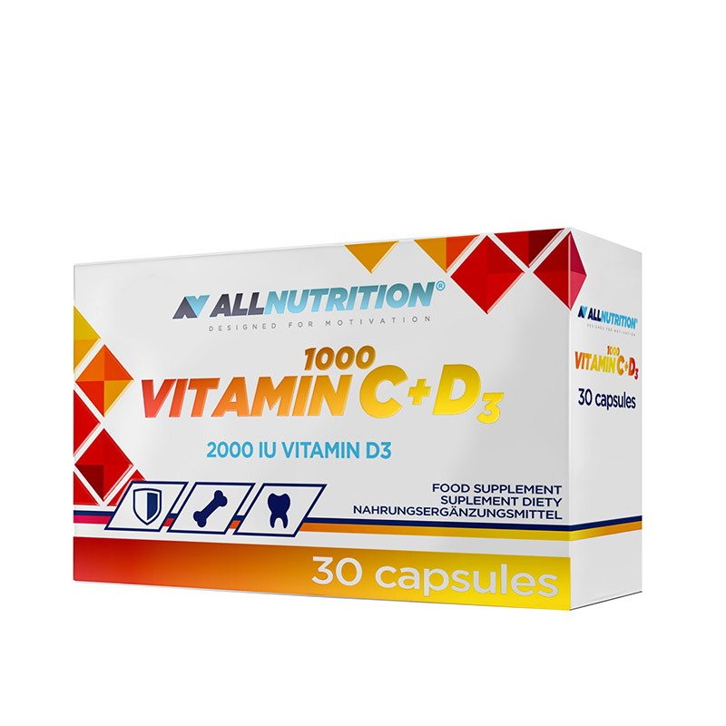 Витамины и минералы AllNutrition Vitamin C + D3, 30 капсул,  мл, AllNutrition. Витамины и минералы. Поддержание здоровья Укрепление иммунитета 