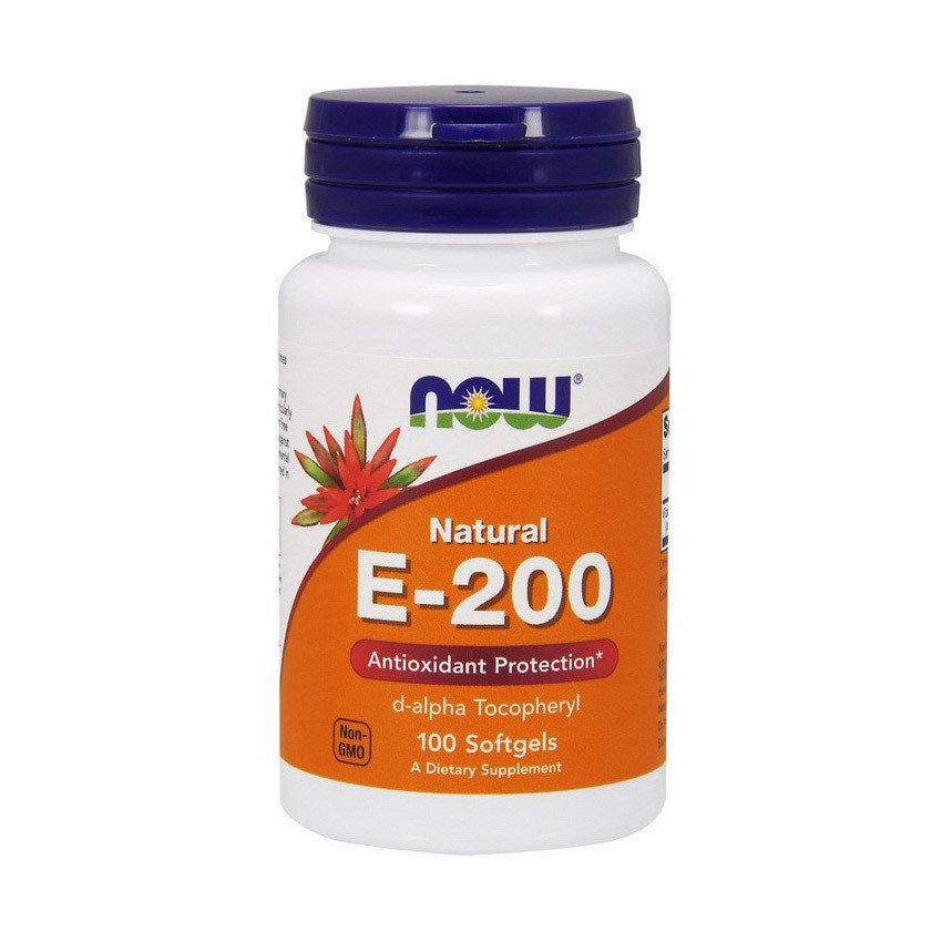 Витамин Е Now Foods E-200 (100 капс) нау фудс,  мл, Now. Витамин E. Поддержание здоровья Антиоксидантные свойства 