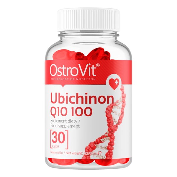 Витамины и минералы OstroVit Ubichinon Q10 100, 30 капсул,  мл, OstroVit. Коэнзим-Q10. Поддержание здоровья Антиоксидантные свойства Профилактика ССЗ Толерантность к физ. нагрузкам 