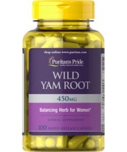 Wild Yam Root 450 mg, 100 шт, Puritan's Pride. Спец препараты. 