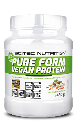 Pure Form Vegan Protein, 450 г, Scitec Nutrition. Растительный протеин. 
