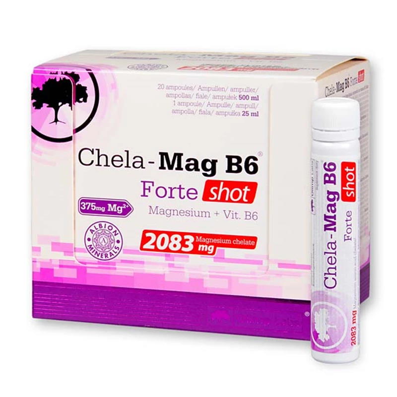 Витамины и минералы Olimp Chela-Mag B6 Forte Shot, 10*25 мл Апельсин,  мл, Olimp Labs. Витамины и минералы. Поддержание здоровья Укрепление иммунитета 