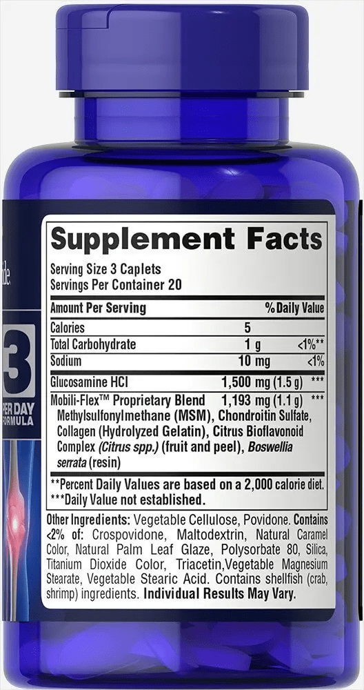 Puritans Pride  Glucosamine  Chondroitin MSM  60 шт. / 20 servings,  мл, Puritan's Pride. Хондропротекторы