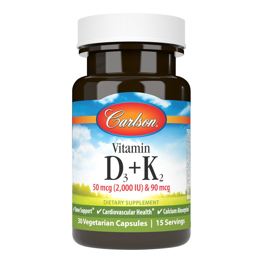 Carlson Labs Витамины и минералы Carlson Labs Vitamin D3 + K2, 30 вегакапсул, , 