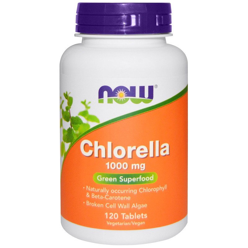 Now Chlorella 1000 mg NOW Foods 120 tabs, , 120 шт.