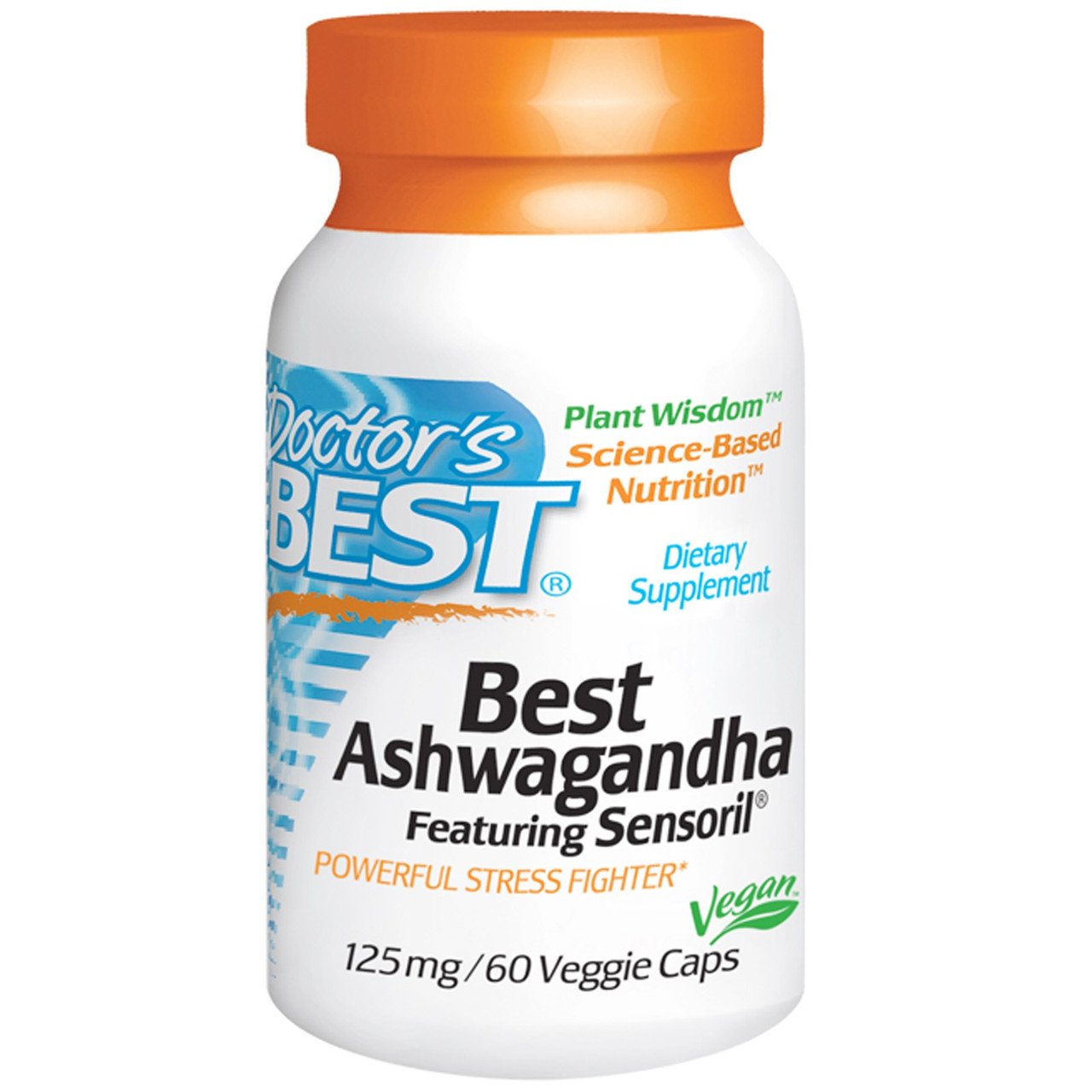 Best Ashwagandha 125 mg Doctor's Best 60,  мл, Doctor's BEST. Спец препараты. 