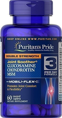 Puritans Pride  Glucosamine  Chondroitin MSM  60 шт. / 20 servings,  мл, Puritan's Pride. Хондропротекторы. Поддержание здоровья Укрепление суставов и связок 