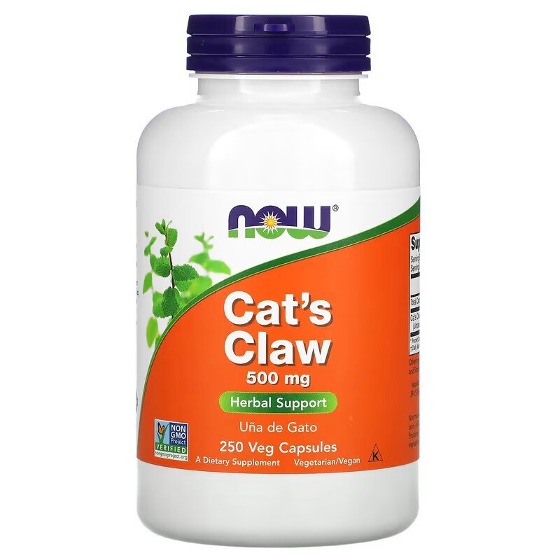 Натуральная добавка NOW Cat's Claw 500 mg, 250 капсул,  мл, Now. Hатуральные продукты. Поддержание здоровья 