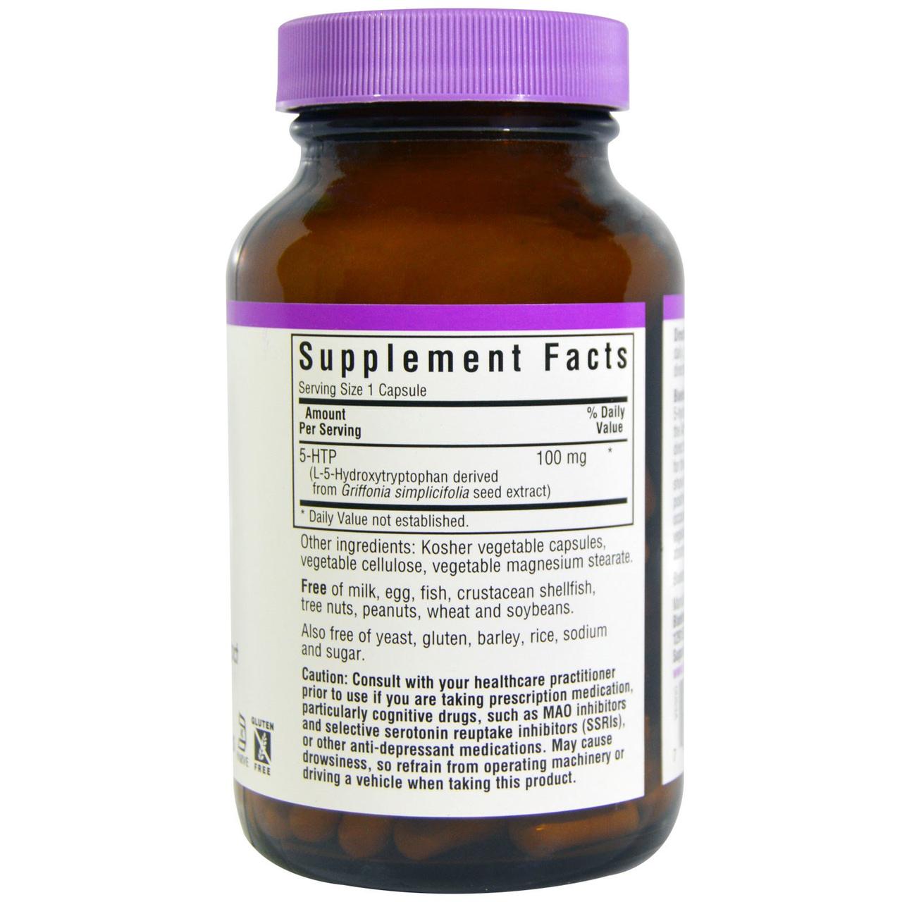 5-HTP (Гидрокситриптофан) 100 мг, Bluebonnet Nutrition, 60 капсул,  мл, Bluebonnet Nutrition. 5-HTP