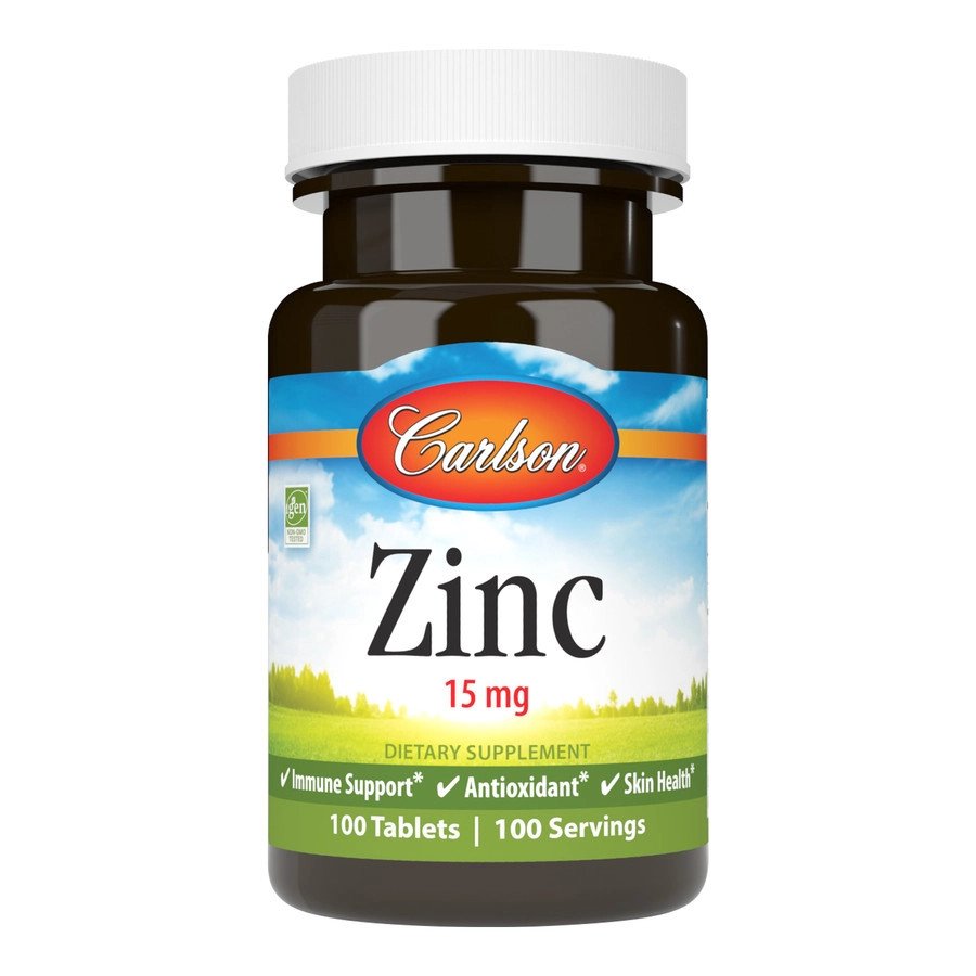 Витамины и минералы Carlson Labs Zinc 15 mg, 100 таблеток,  мл, Carlson Labs. Витамины и минералы. Поддержание здоровья Укрепление иммунитета 
