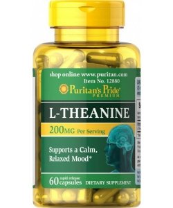 L-Theanine 200 mg, 60 pcs, Puritan's Pride. Theanine. 