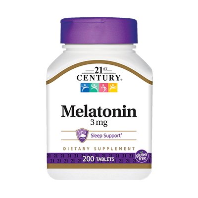 Восстановитель 21st Century Melatonin 3 mg, 200 таблеток,  ml, 21st Century. Post Entreno. recuperación 