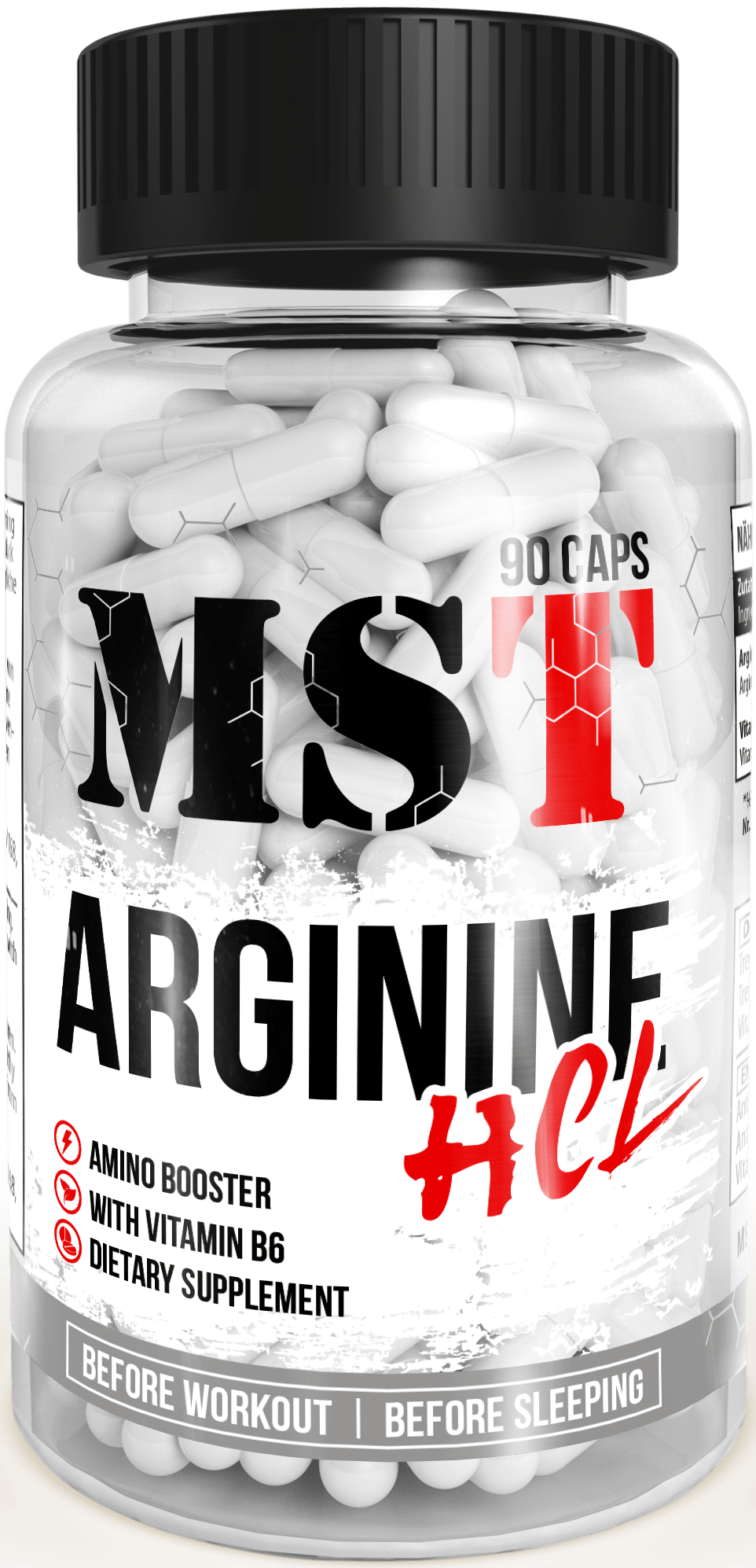 Arginine HCl, 90 pcs, MST Nutrition. Arginine. recovery Immunity enhancement Muscle pumping Antioxidant properties Lowering cholesterol Nitric oxide donor 
