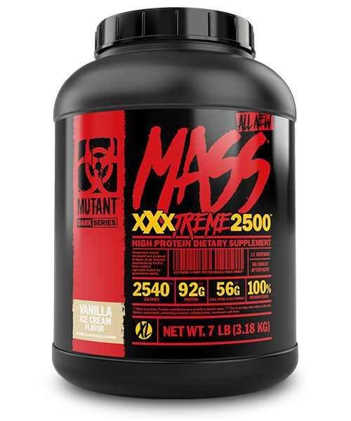 Гейнер для набора массы Mutant Mass xXxtreme 2500 (3.18 кг) мутант масс экстрим vanilla ice cream,  ml, Mutant. Gainer. Mass Gain Energy & Endurance स्वास्थ्य लाभ 
