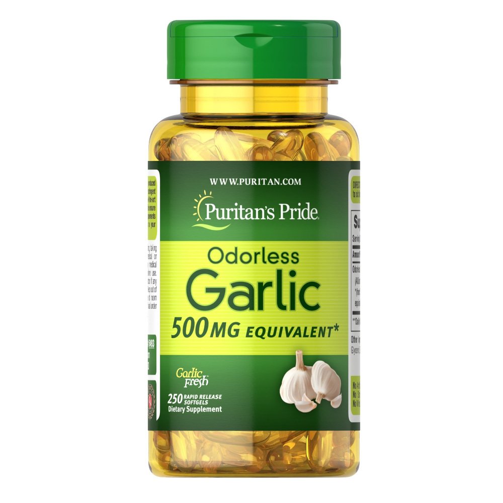 Натуральная добавка Puritan's Pride Odorless Garlic 500 mg, 250 капсул,  мл, Puritan's Pride. Hатуральные продукты. Поддержание здоровья 